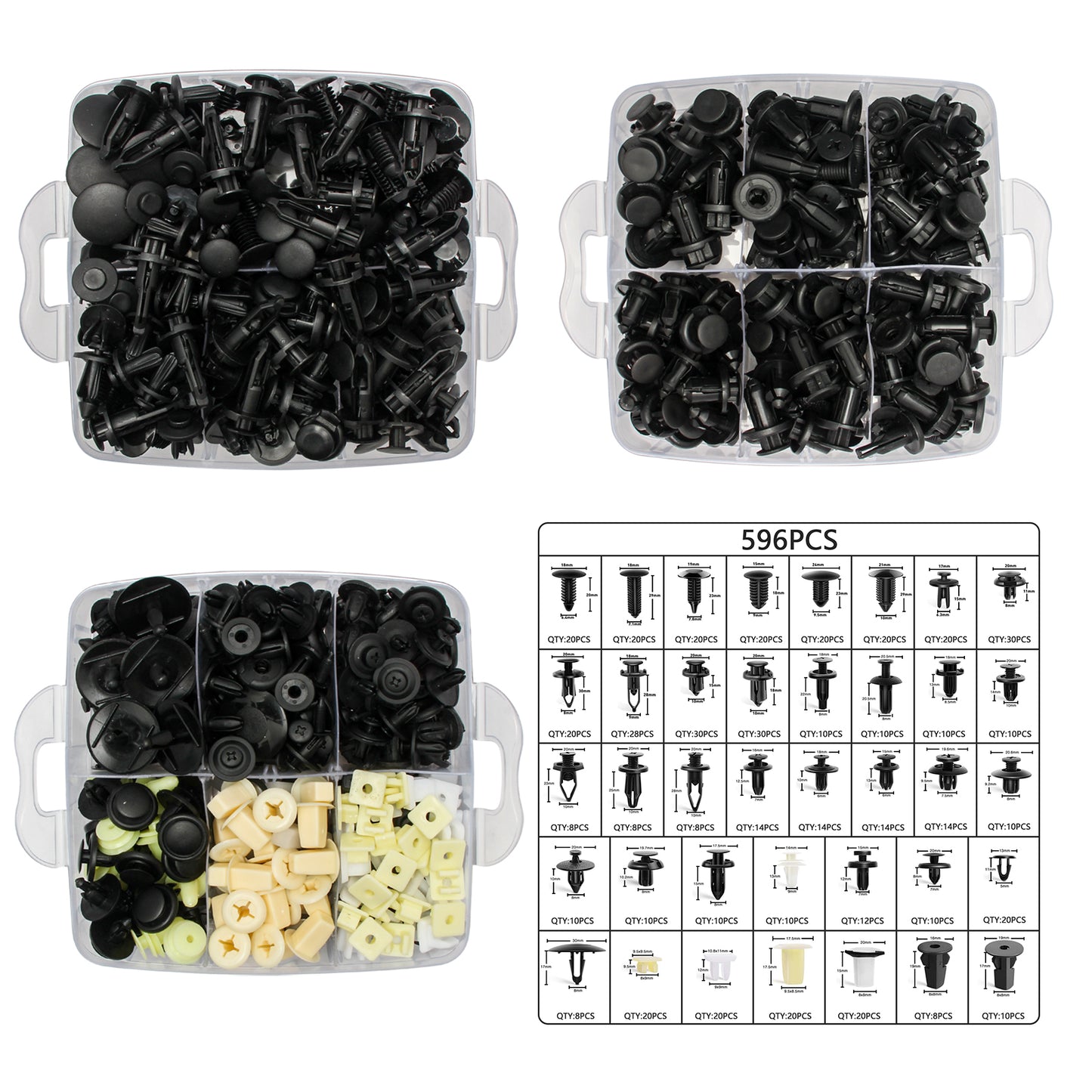 Car Retainer Clips 38 Most Popular Sizes 596 PCS Car Door Panel Trim Clips Kit