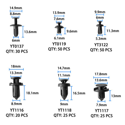 MSLANE Car Retainer Clips 620PCS Plastic Fasteners Kit Fender Rivet Clips 16 Most Popular Sizes Auto Push Pin Rivets Kit with Fastener Remover for GM Ford Toyota Honda Chrysler