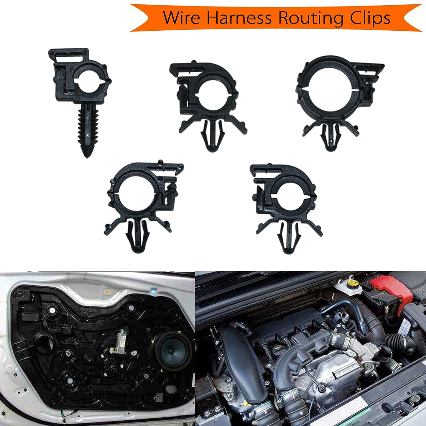 GIJAN Car Wire Harness Routing Clip Wiring Harness Wire Loom Routing Clips Assortment 65 PCS Retainer Car Clips Contains 7 Different Sizes Replacement Parts for Honda GM MazdaAA Ford GMC Chevrolet