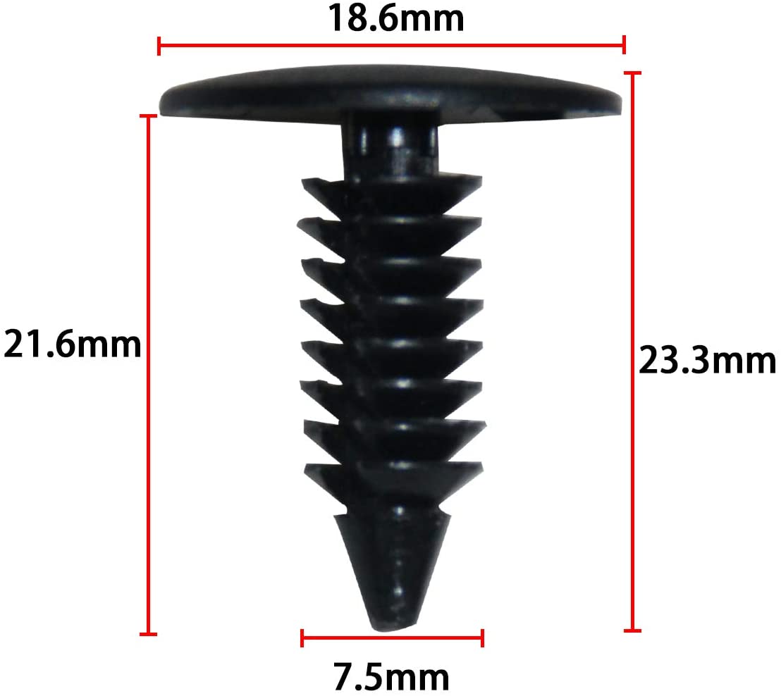 Auto Body Clips 190 PCS Black Nylon for Jeep Wrangler