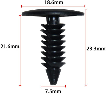 Auto Body Clips 190 PCS Black Nylon for Jeep Wrangler