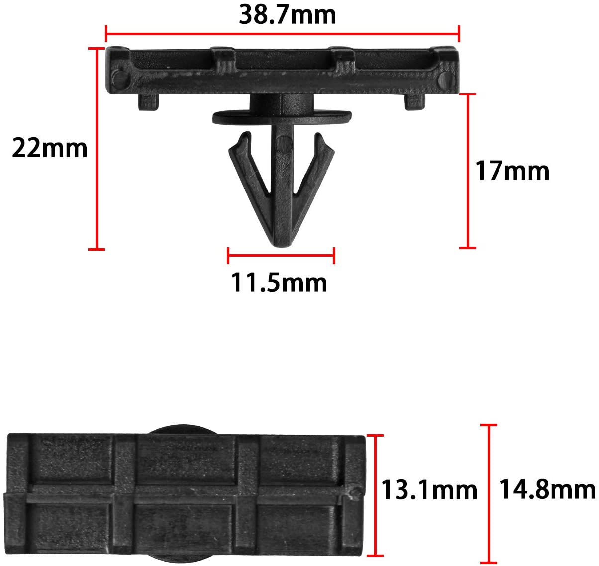 Auto Body Clips 190 PCS Black Nylon for Jeep Wrangler