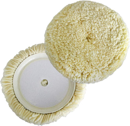 Polishing Pad Buffing Pads Kit 6inch 3inch 4inch 100% Natural Wool Hook & Loop Grip Buffing Pad for Compound Cutting & Polishing for Car Polishing Motorcycle Washing Machine Refrigerator Furniture etc